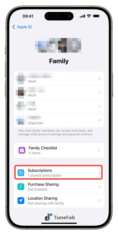 Check Family Shared Subscriptions