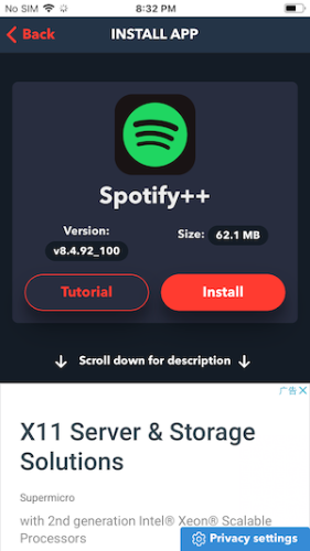 Install Spotify++ App on iPhone