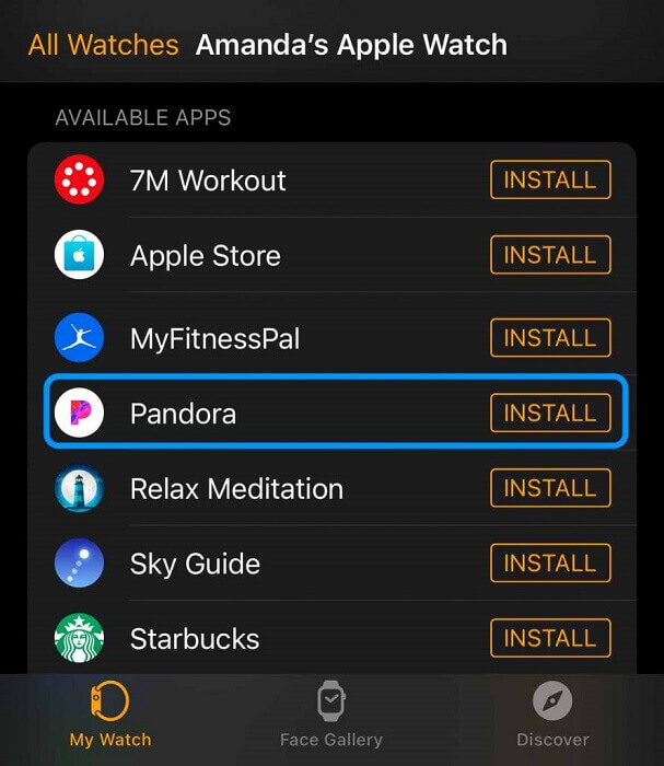 Install Pandora from iPhone