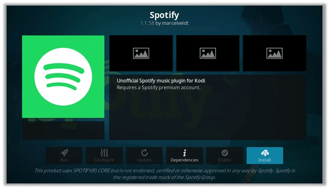 Install Spotify Add-on on Kodi