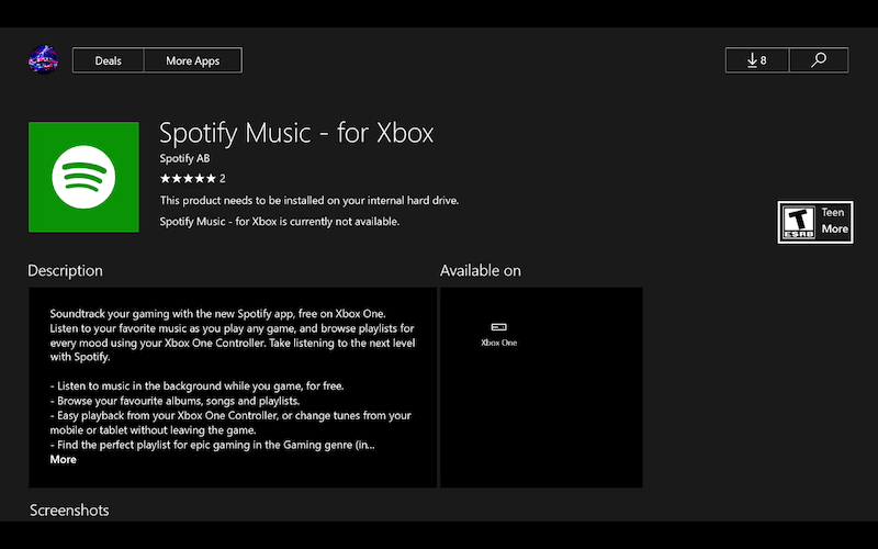 Xbox shop 360 spotify