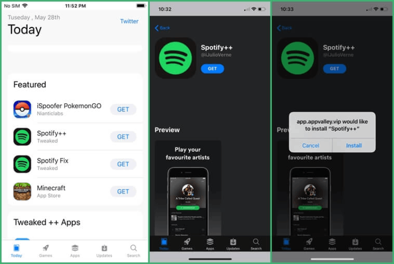 Install Spotify++ on AppValley