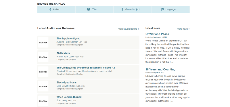 The Homepage Of LibriVox