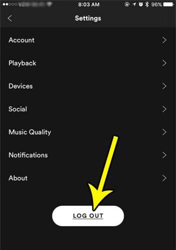 Log Out Spotify on Mobile and Tablet