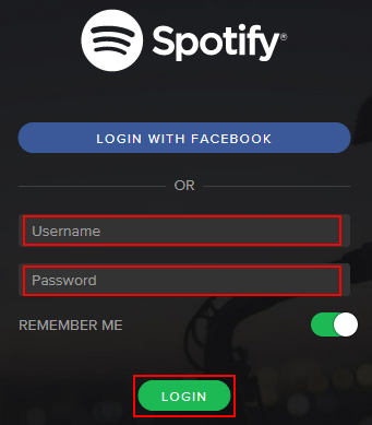 Log in to Spotify on Phone