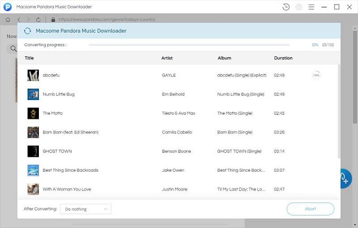 Download Pandora Music with Macsome Pandora Music Downloader