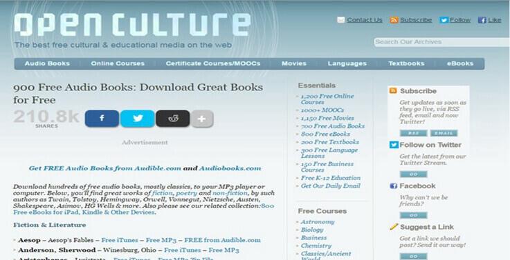 The Homepage Of Open Culture