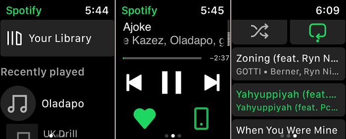 Play spotify from best sale apple watch without phone