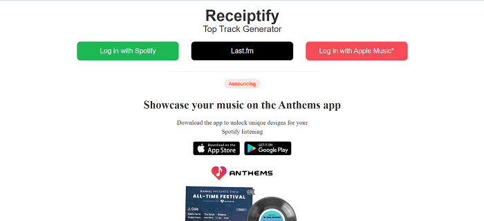 receiptify for youtube music