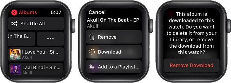 Remove Music from Apple Watch Directly