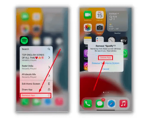  Remove Spotify App on iOS