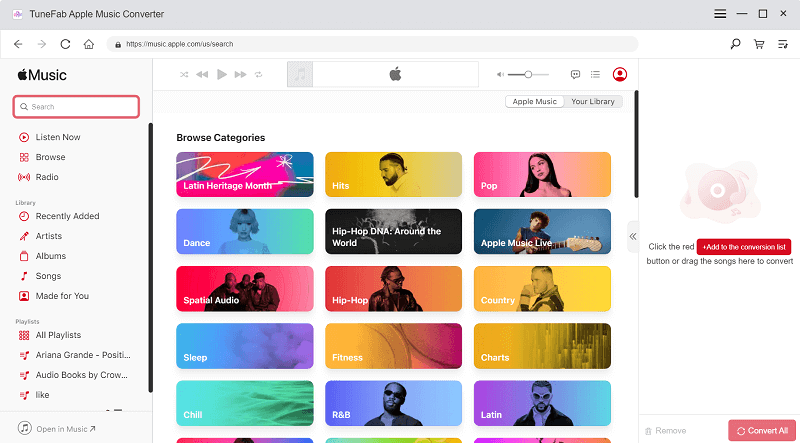 Search Apple Music Web Player