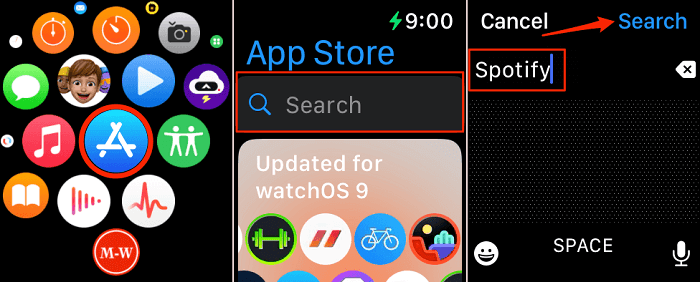 Search Spotify on watchOS App Store