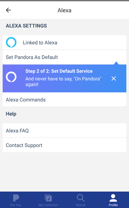 Set Default Service as Pandora on Android