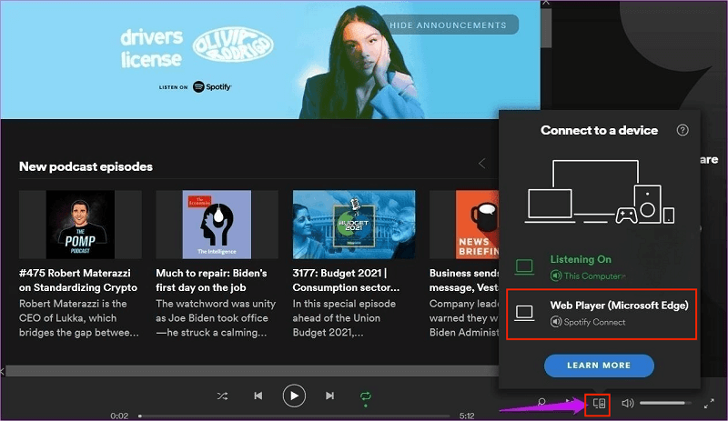 Set up Spotify Connect Features