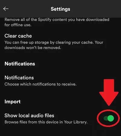 Show Local Files on Spotify on Android