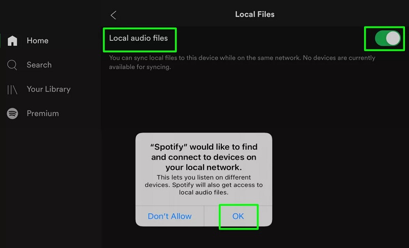 Show Local Files on Spotify on iPhone