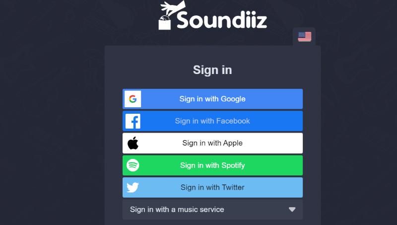 Sign Up in Soundiiz