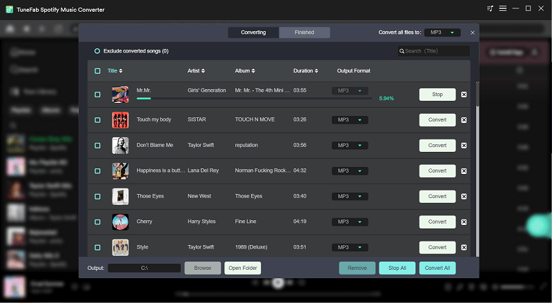 TuneFab Spotify Music Converter Select Download