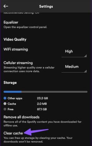 Clear Spotify Cache on Mobile
