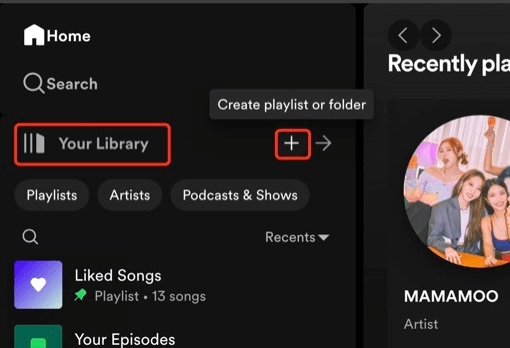 Create a Playlist on Spotify Mac