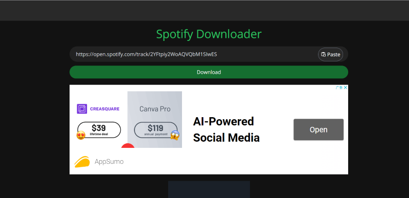 Descargar canciones de Spotify a través de SpotifyDown
