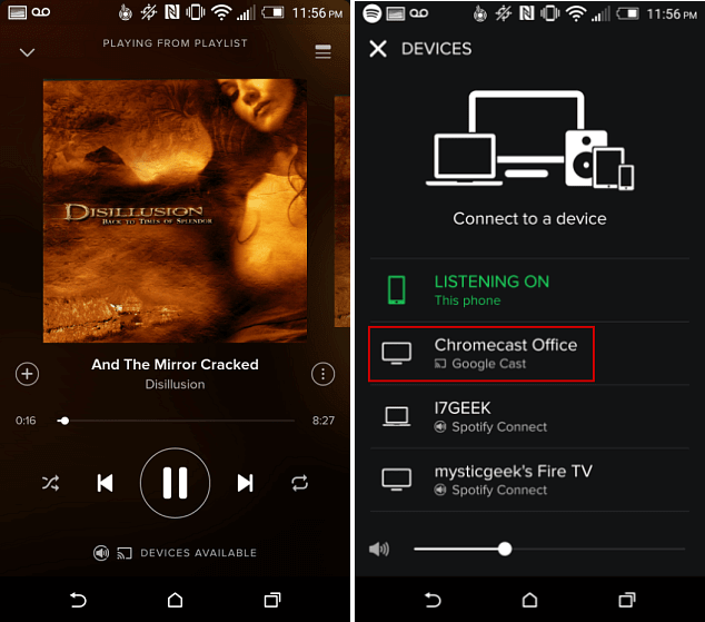 Stream Spotify on Chromecast Mobile