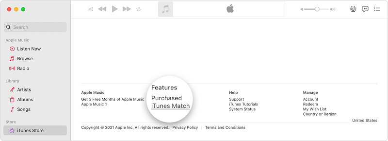 Go to iTunes Match
