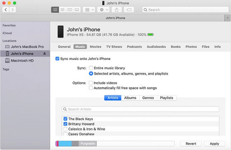 Sync Spotify Music to iPhone with Finder