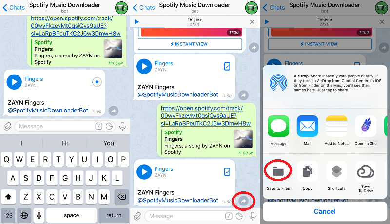 Telegram Bot Download Spotify to MP3 iOS