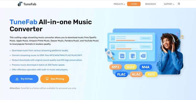 TuneFab All-in-One Music Converter Website