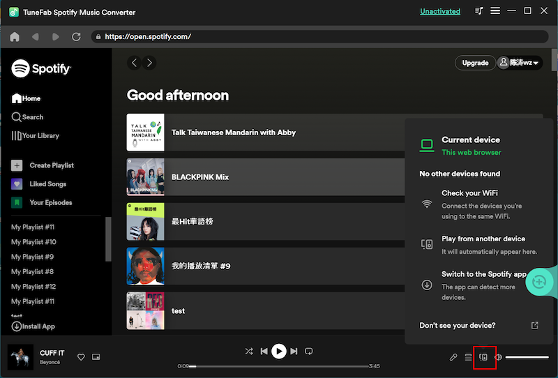 TuneFab Spotify Music Converter Cast to Chromecast