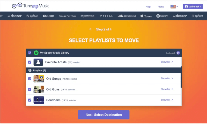 Transfer Spotify Playlist to Amazon with TuneMyMusic