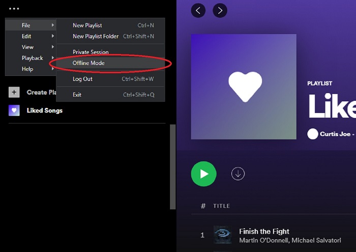Turn on Spotify Offline Mode on Desktop
