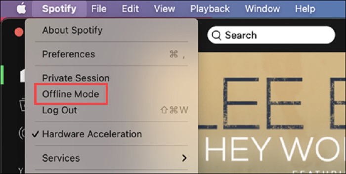 Turn on Spotify Offline Mode on Mac