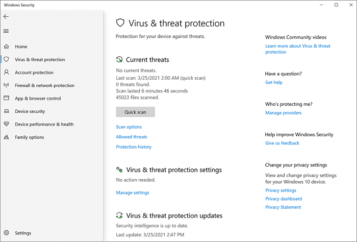 Virus Threat Protection