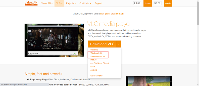Download VLC in 64-Bit